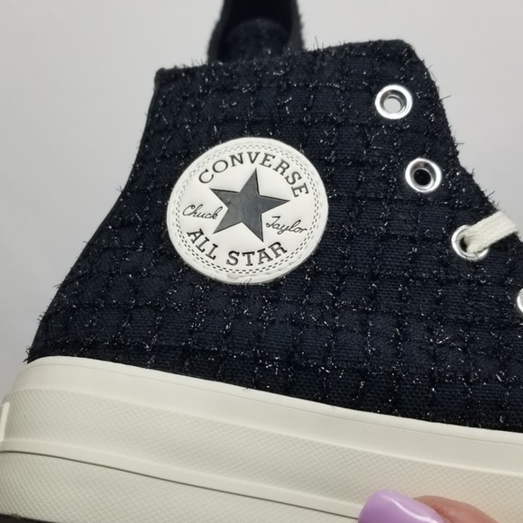 Converse Women's CTAS Lift Platform Tweed Shimmer Hi Tops Size 9 A12740C NWT - Picture 10 of 10